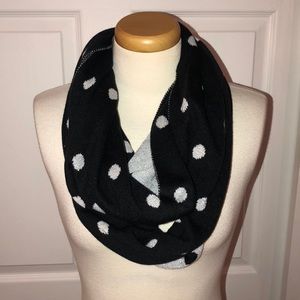 Black and silver polka dot infinity scarf!!